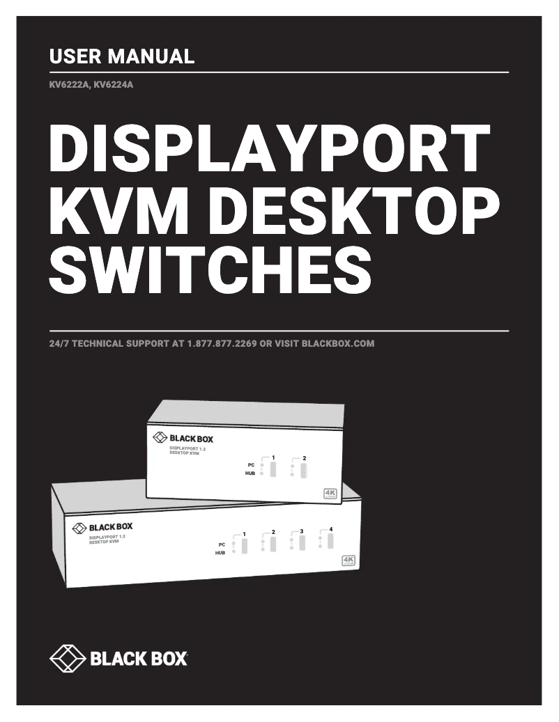 Page 1 de la notice Manuel utilisateur Black Box KV6224A