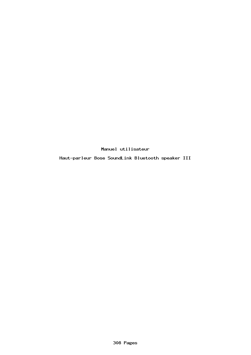 Page 1 de la notice Manuel utilisateur Bose SoundLink Bluetooth speaker III