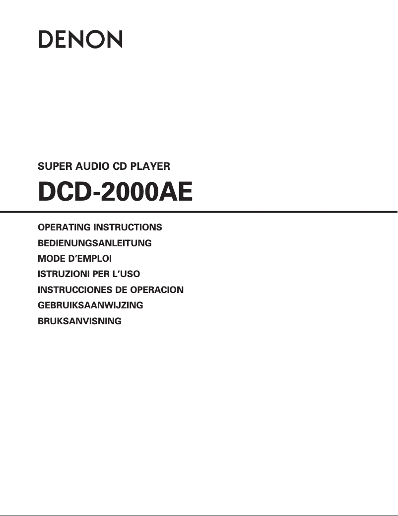 Page 1 of the manual User Manual Denon DCD-2000