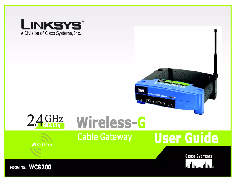 Page 1 de la notice Manuel utilisateur Linksys WCG200