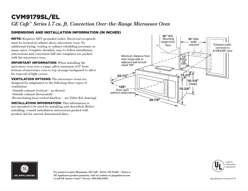 Page n°1 - Fiche technique GE CVM9179ELDS