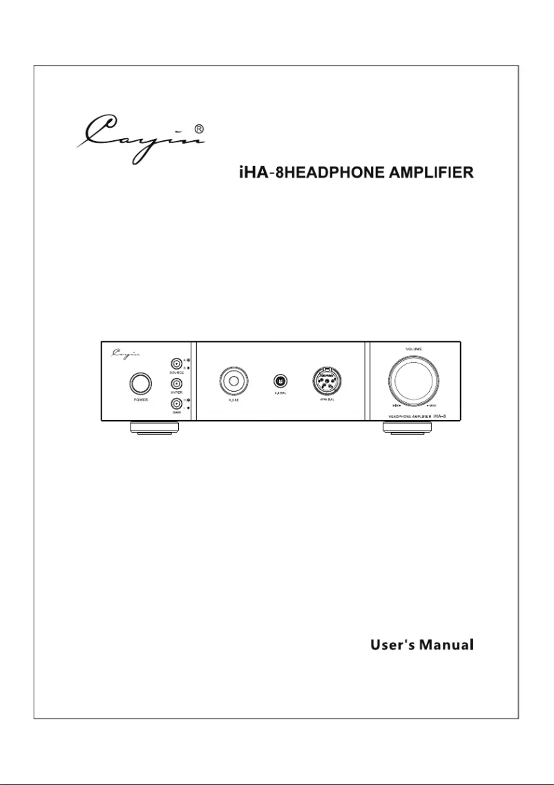 Page 1 de la notice Manuel utilisateur Cayin iHA-8