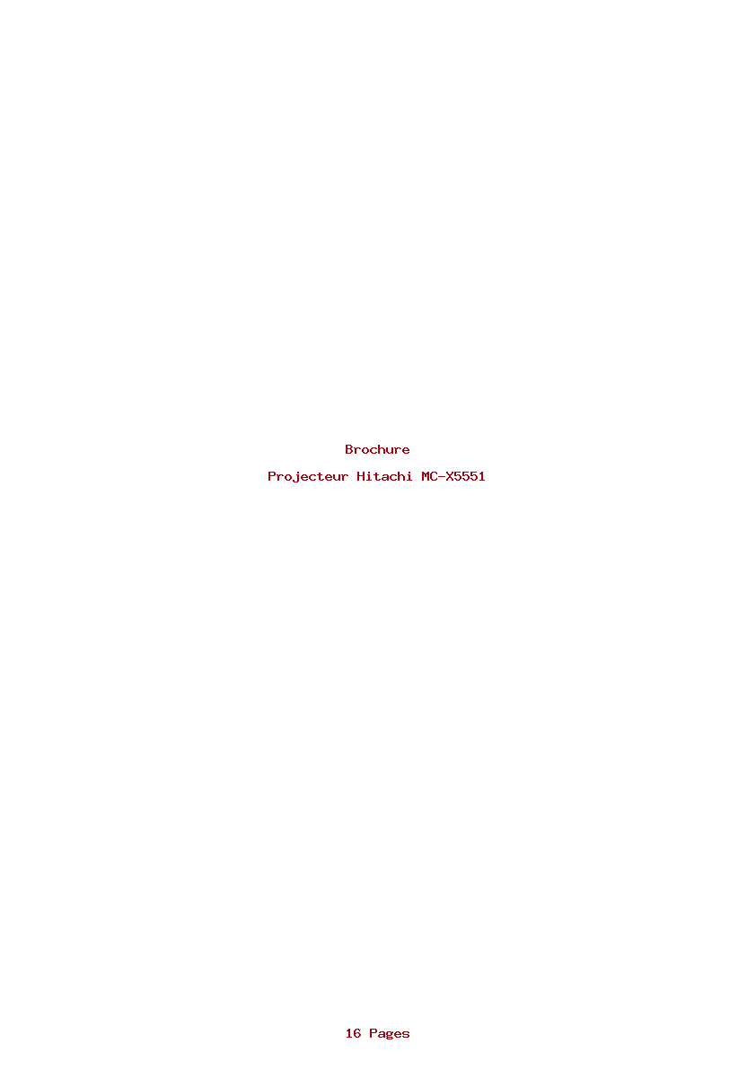Page 1 de la notice Brochure Hitachi MC-X5551
