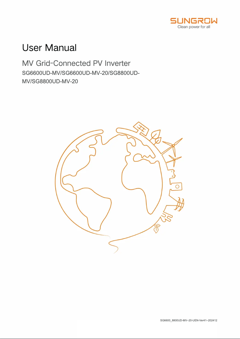 Página 1 del manual Manual de usuario Sungrow SG6600UD-MV