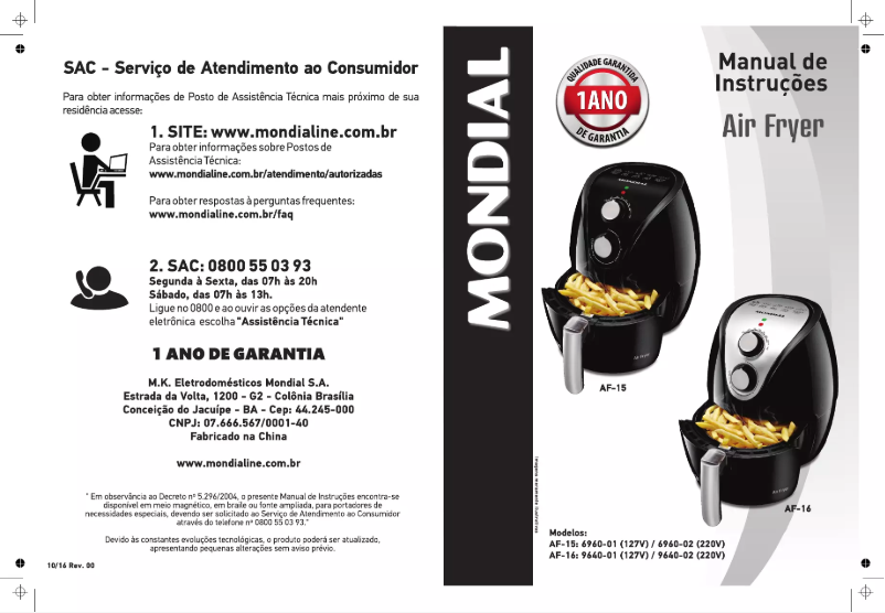 Página 1 del manual Manual de usuario Mondial AF-15