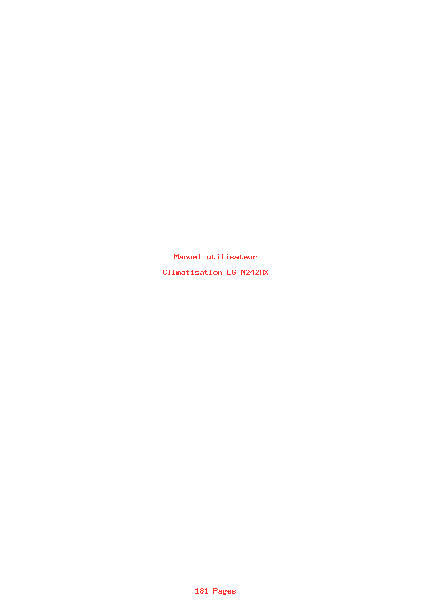 Page 1 de la notice Manuel utilisateur LG M242HX
