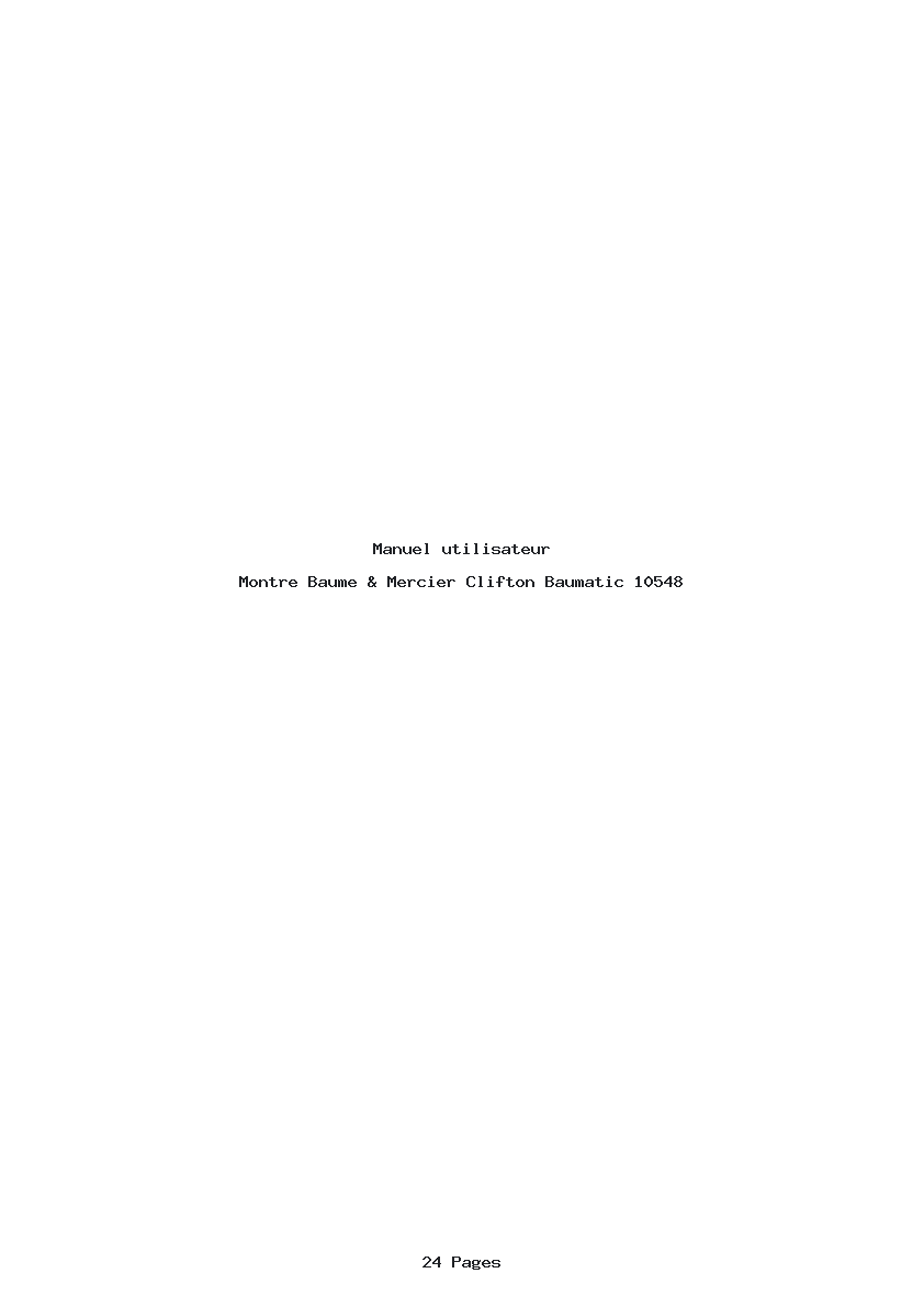 Page 1 de la notice Manuel utilisateur Baume & Mercier Clifton Baumatic 10548