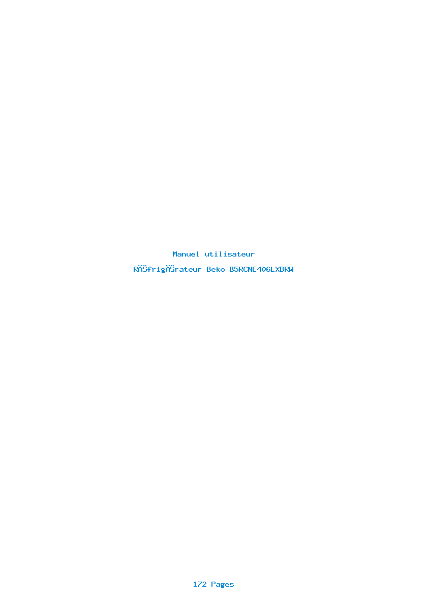 Page 1 de la notice Manuel utilisateur Beko B5RCNE406LXBRW