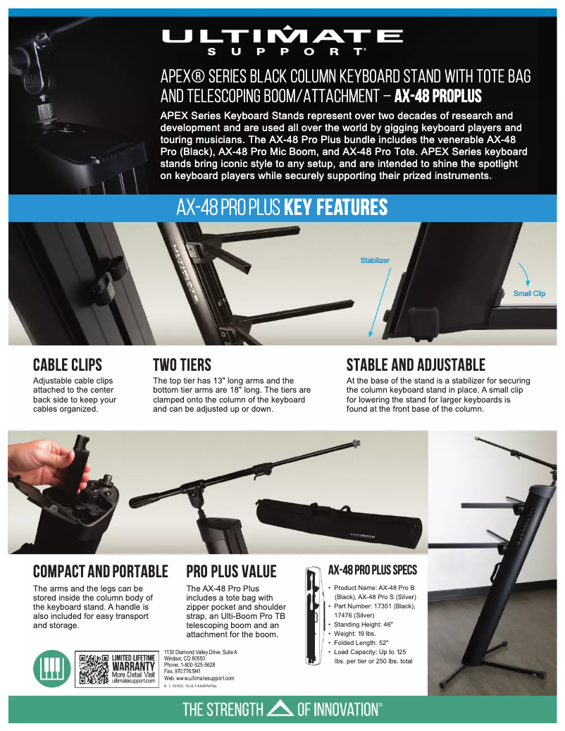 Página 1 del manual Manual de usuario Ultimate Support APEX AX-48 Pro Plus