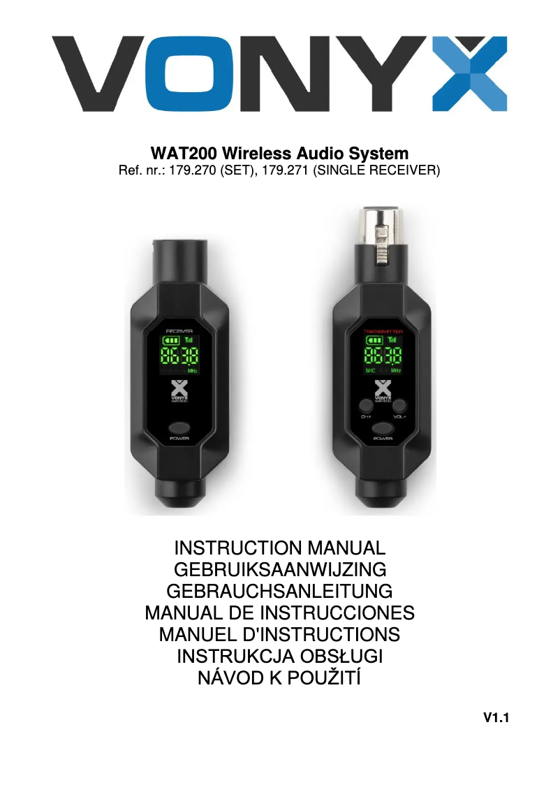 Page 1 de la notice Manuel utilisateur Vonyx WAT200