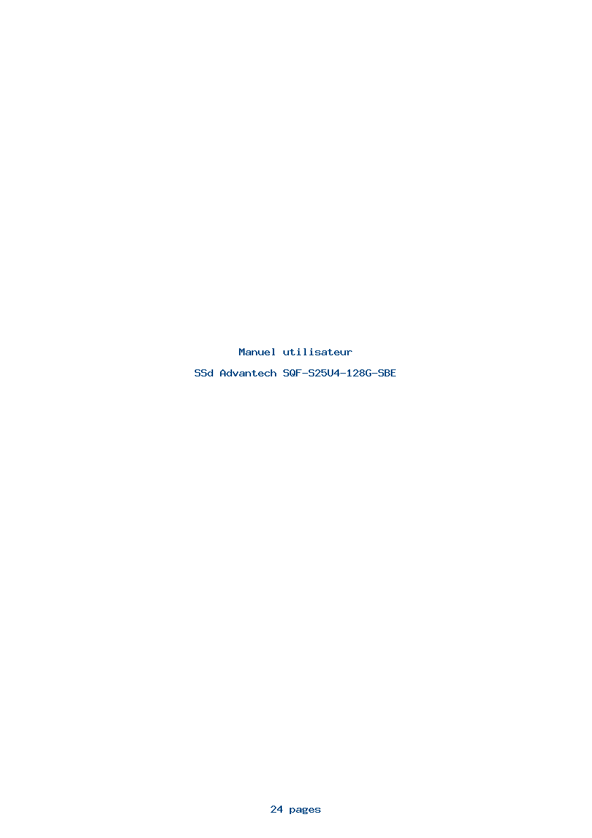 Page 1 de la notice Manuel utilisateur Advantech SQF-S25U4-128G-SBE