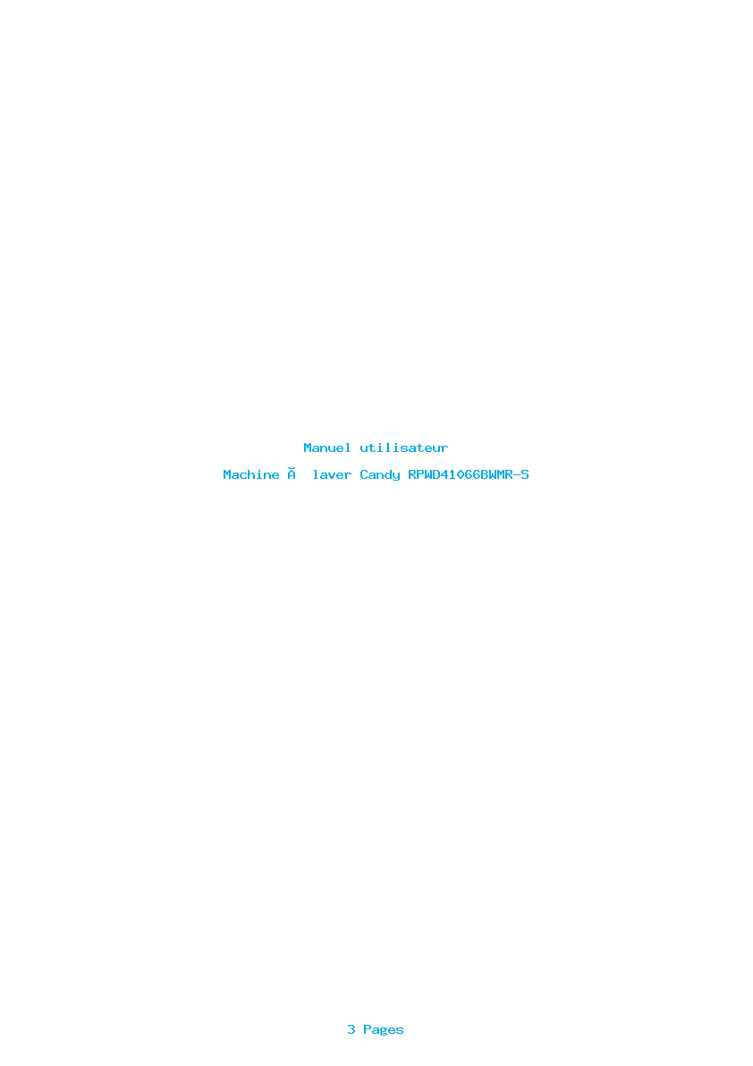 Page 1 de la notice Manuel utilisateur Candy RPWD41066BWMR-S