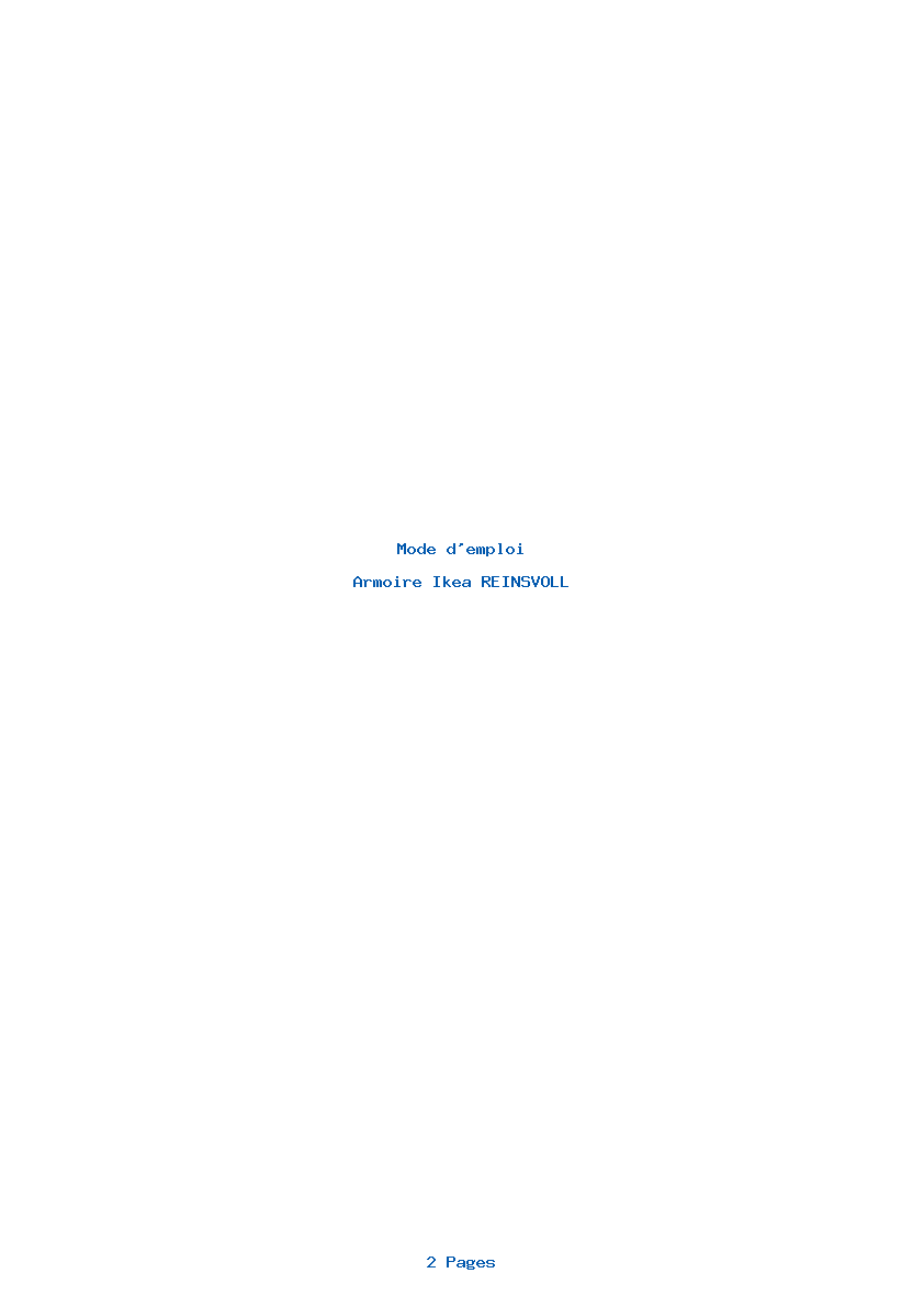 Page 1 de la notice Mode d'emploi Ikea REINSVOLL