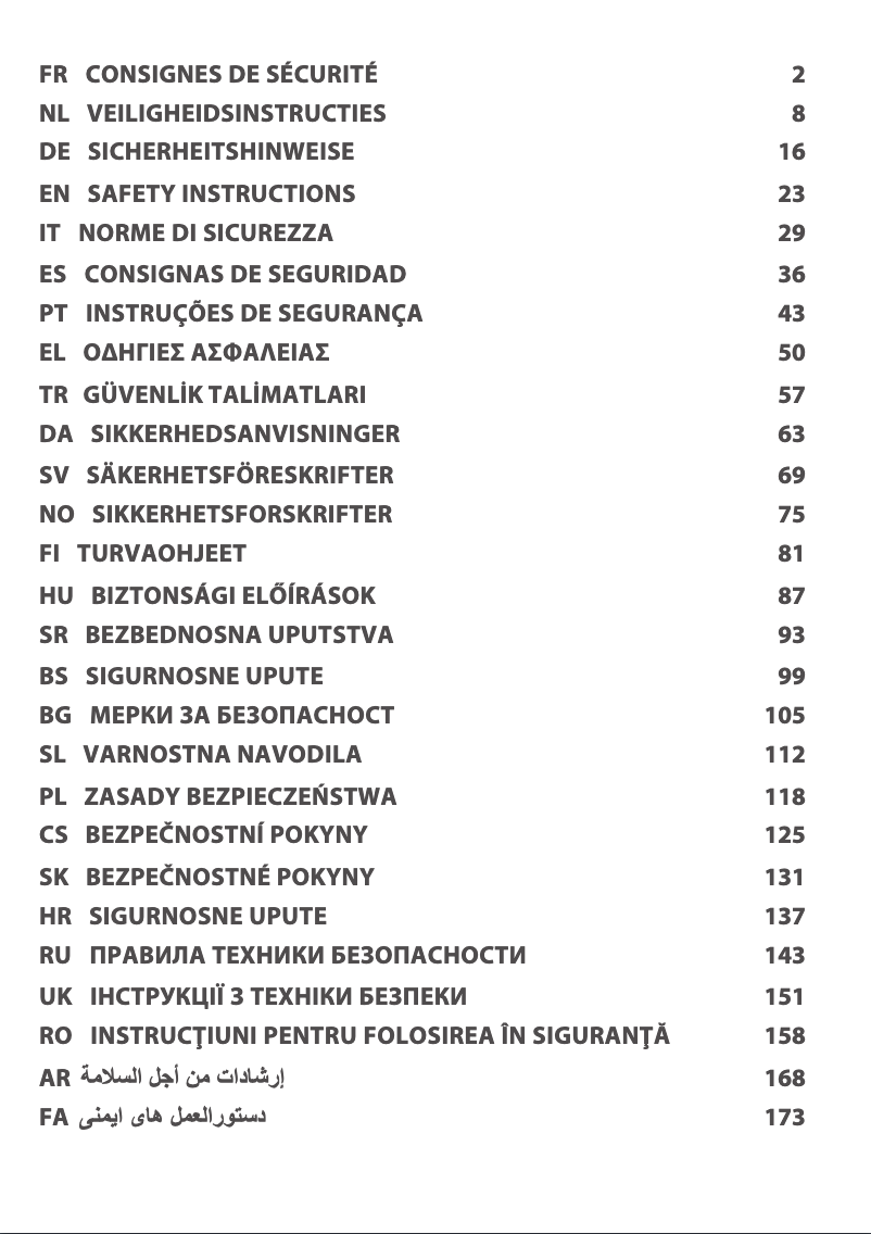 Page 1 de la notice Instructions de sécurité SEB Actifry Advance