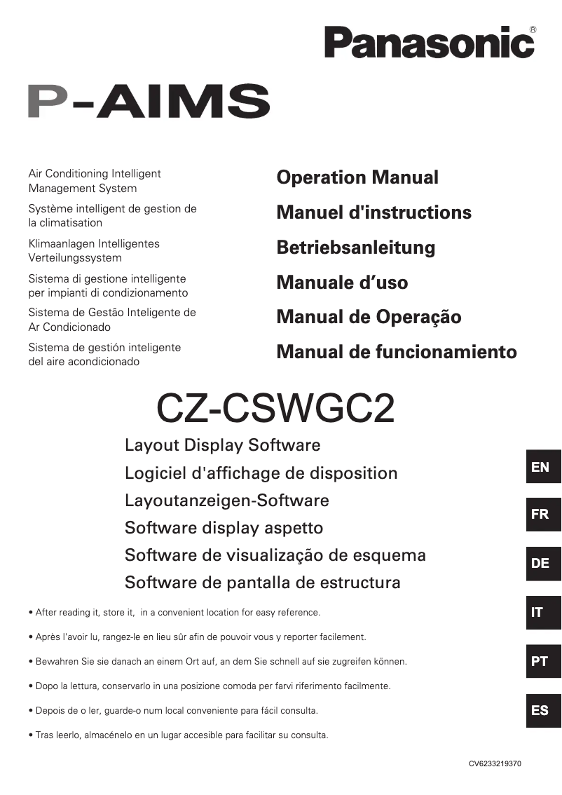 Page 1 de la notice Manuel utilisateur Panasonic CZ-CSWGC2