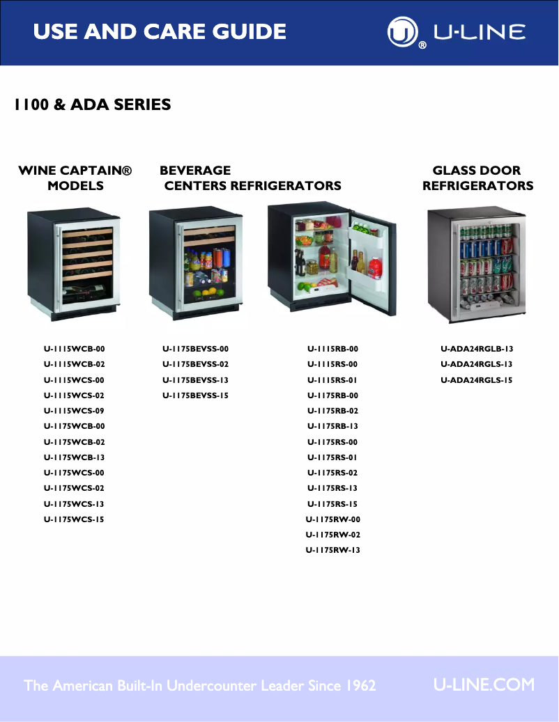 Page 1 de la notice Manuel utilisateur U-Line U-1175WCB-13
