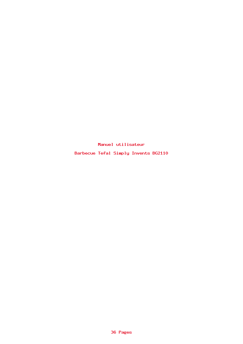 Page 1 de la notice Manuel utilisateur Tefal Simply Invents BG2110
