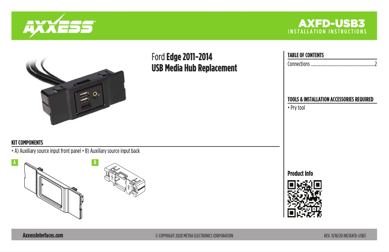 Page 1 of the manual User Manual AXESS AXFD-USB3