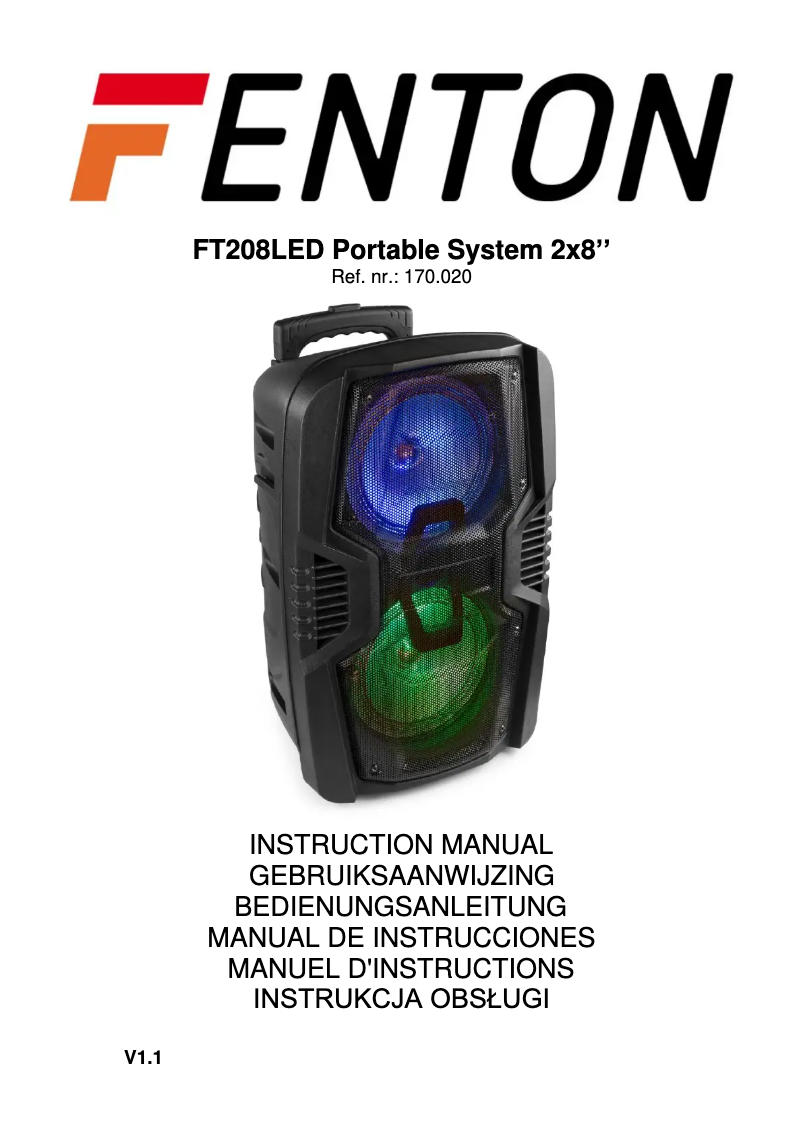 Page 1 de la notice Manuel utilisateur Fenton FT208LED