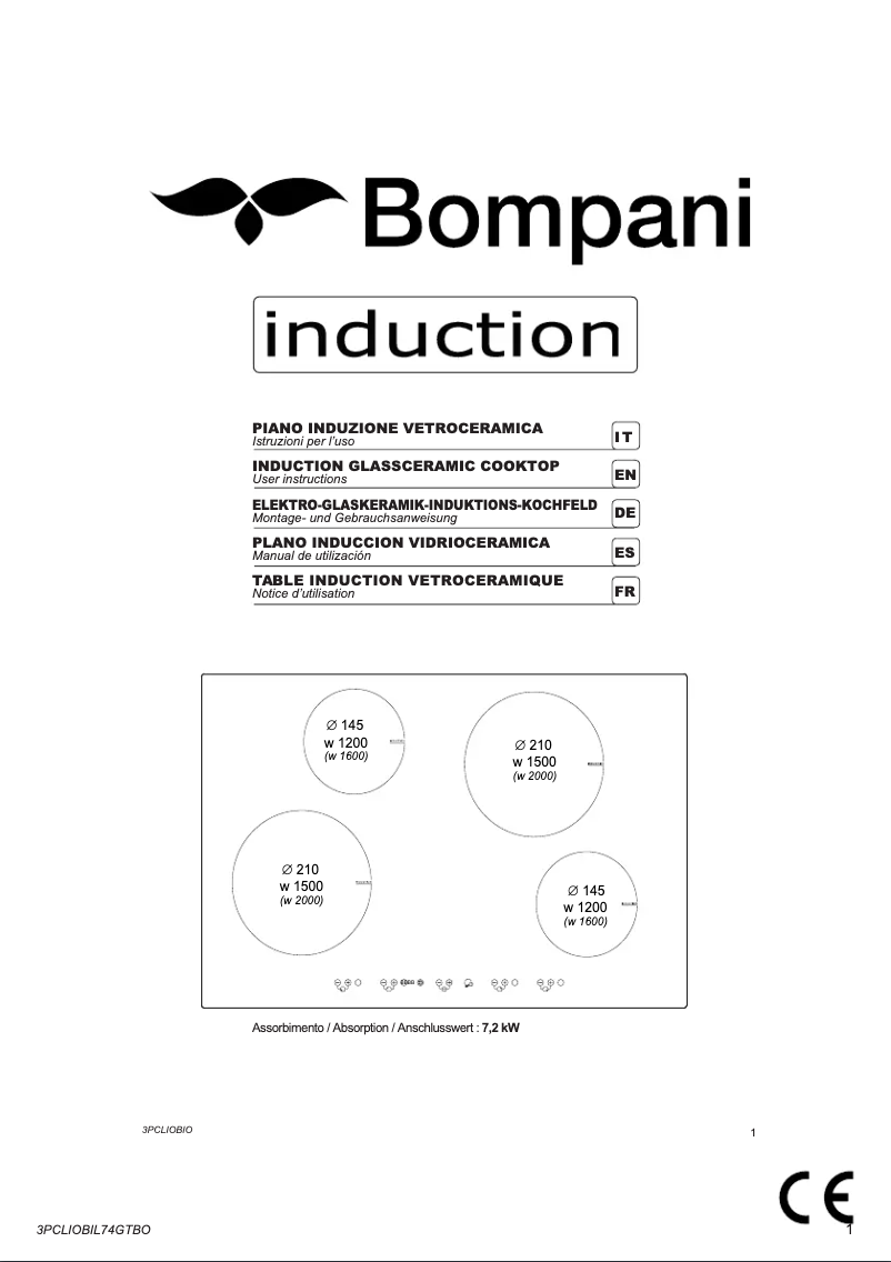 Page 1 de la notice Manuel utilisateur Bompani BO374AA/E