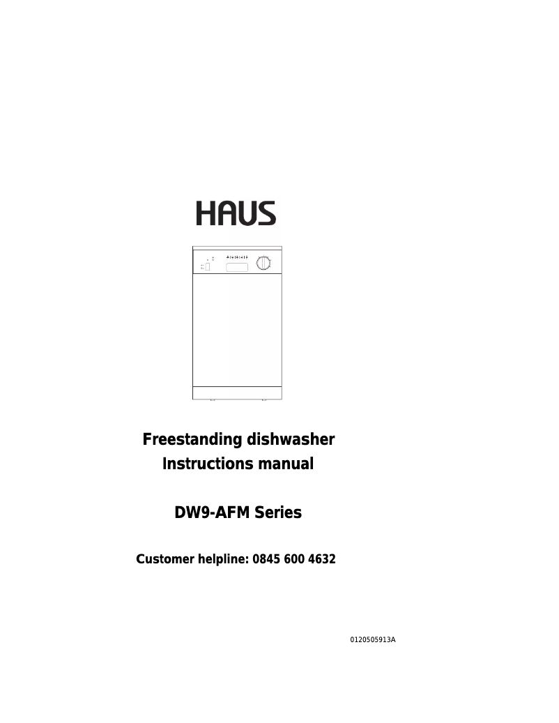 Page 1 de la notice Manuel utilisateur Haus DW9-AFM