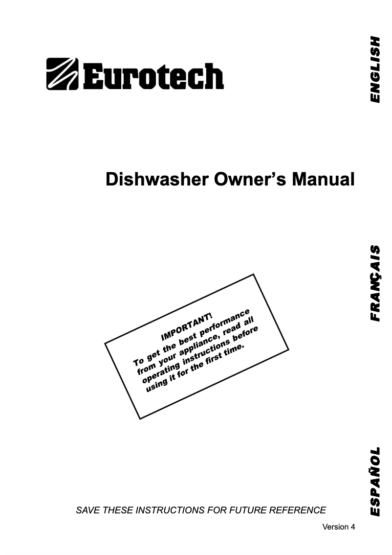 Page 1 de la notice Manuel d'utilisation et d'entretien Eurotech GSDA100KWW