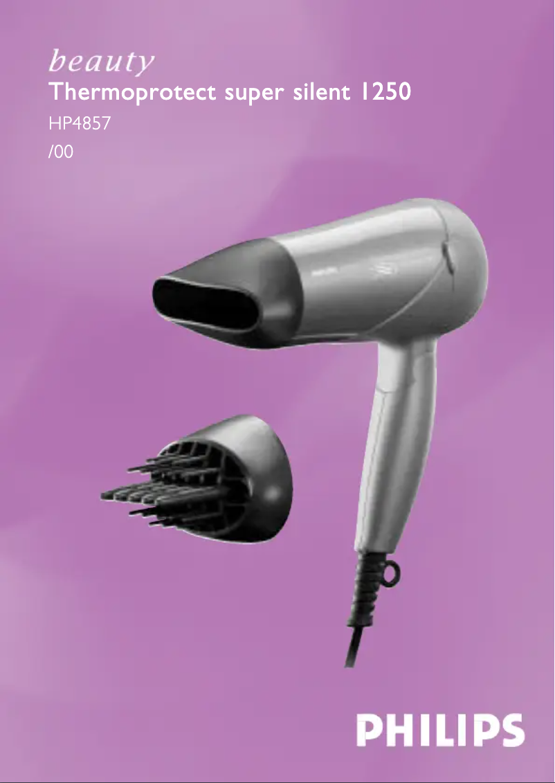 Página 1 del manual Manual de usuario Philips Thermoprotect super silent 1250 HP4857