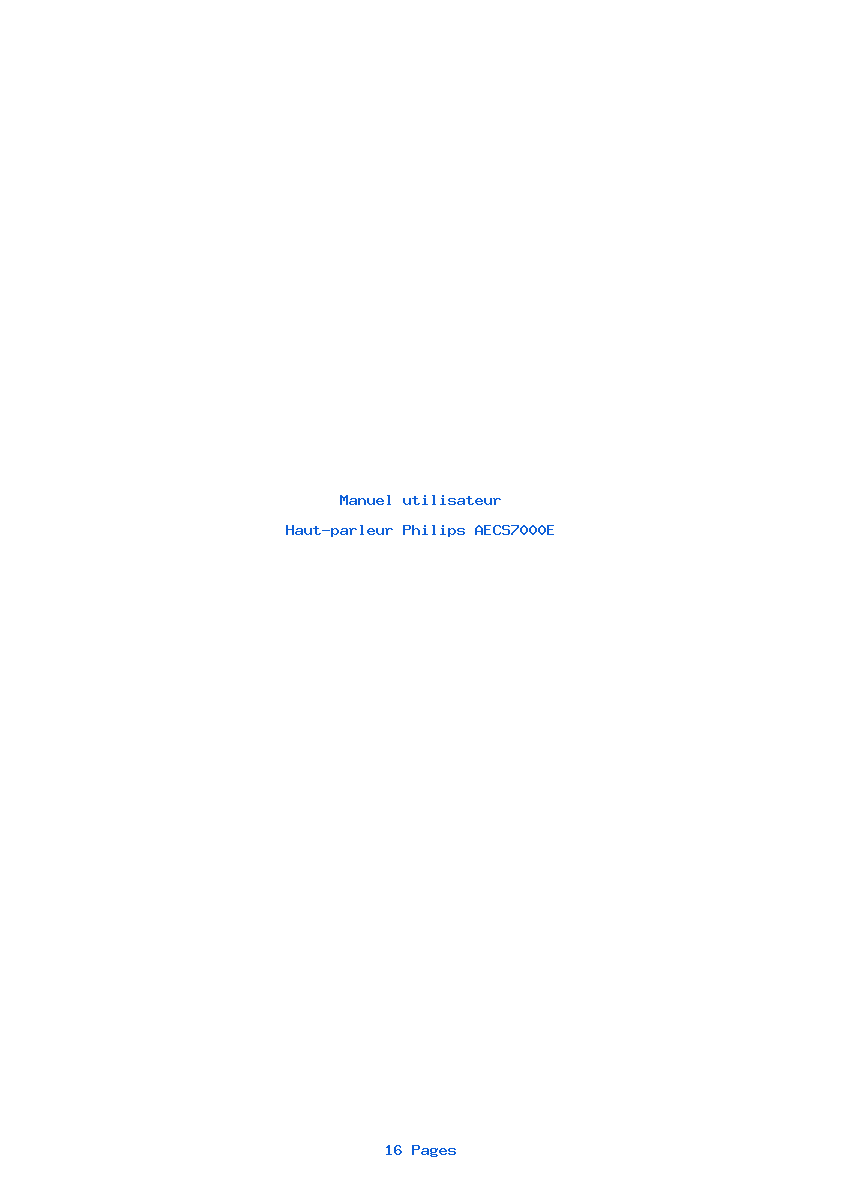 Page 1 de la notice Manuel utilisateur Philips AECS7000E