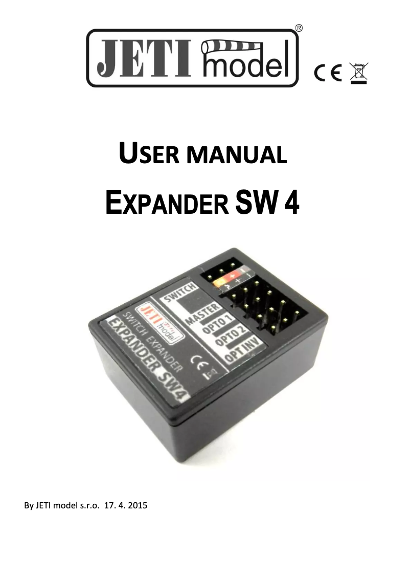 Page 1 of the manual User Manual JETI J-ESW4