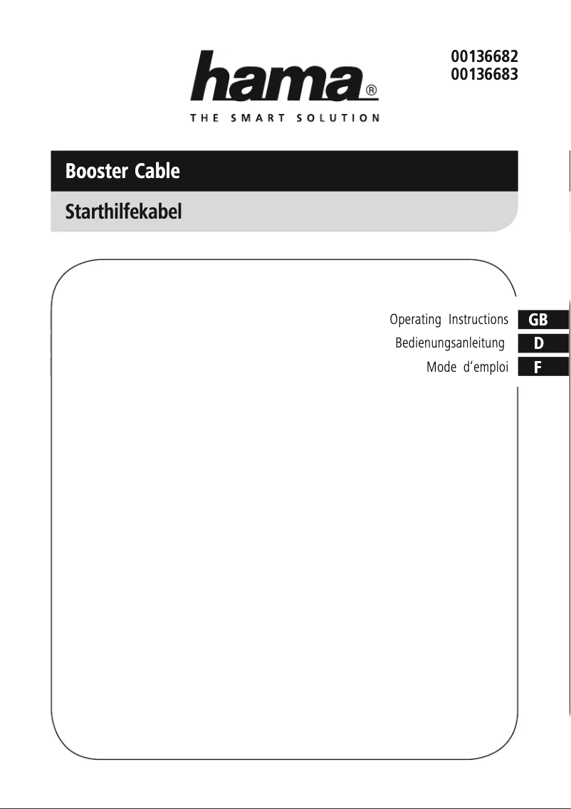 Page 1 de la notice Manuel utilisateur Hama Booster Cable
