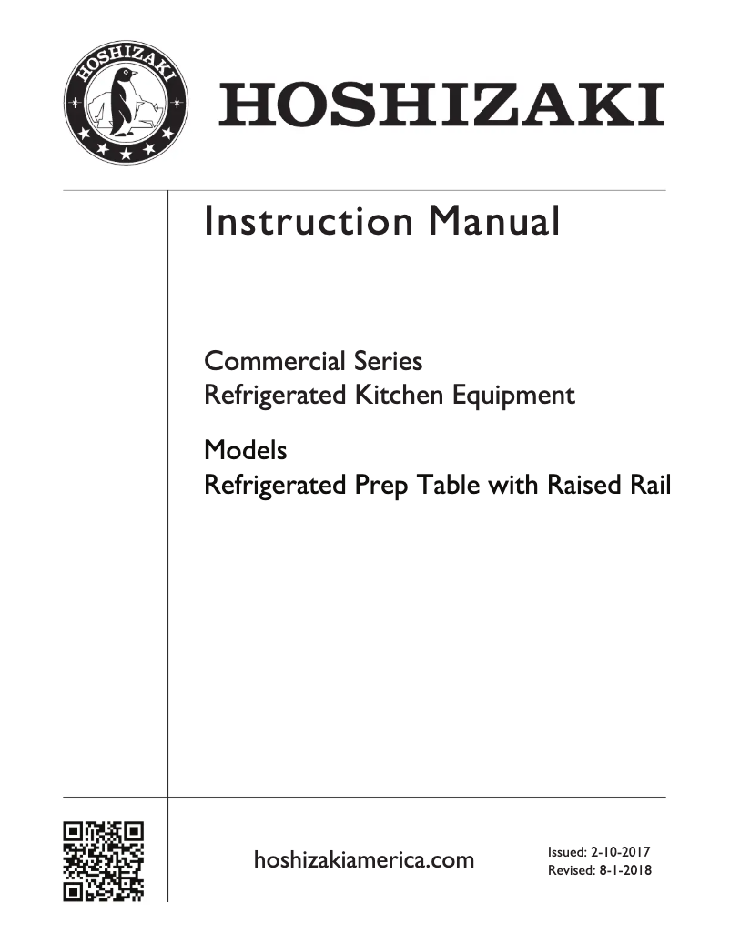 Page 1 de la notice Guide d'installation Hoshizaki CPT46