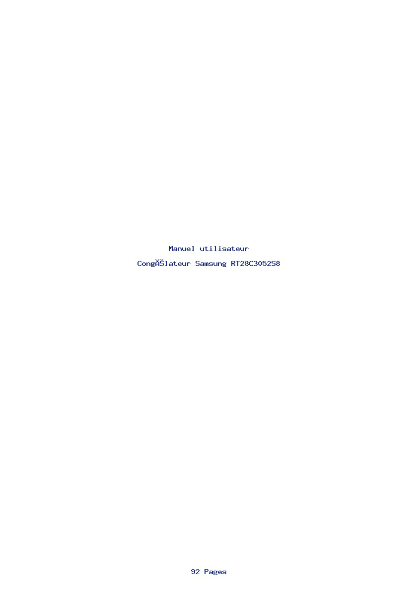 Page 1 de la notice Manuel utilisateur Samsung RT28C3052S8