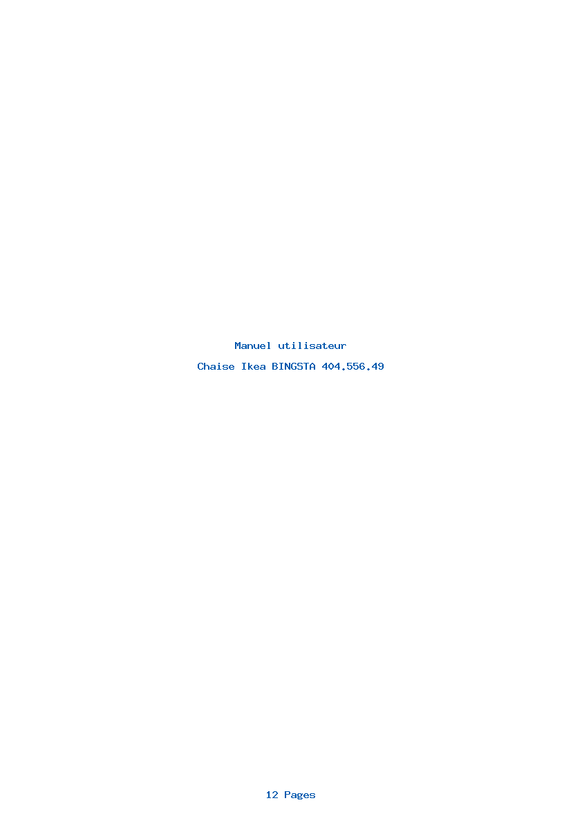 Page 1 de la notice Manuel utilisateur Ikea BINGSTA 404.556.49
