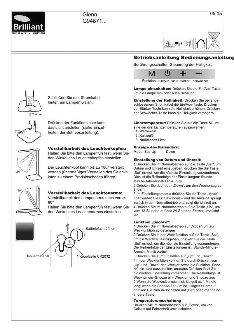 Página 1 del manual Manual de usuario Brilliant Glenn