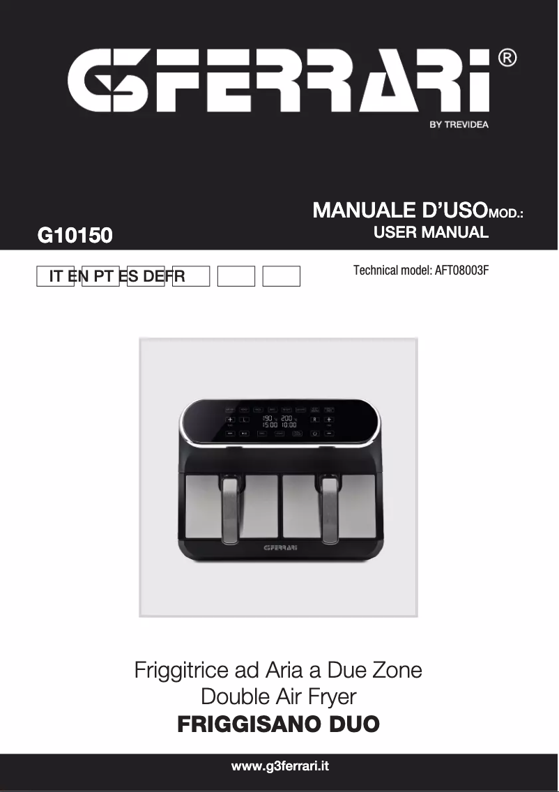 Page 1 de la notice Manuel utilisateur G3 Ferrari Friggisano Duo G10150