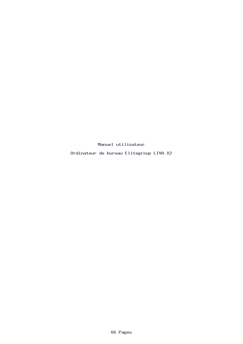 Page 1 de la notice Manuel utilisateur Elitegroup LIVA X2