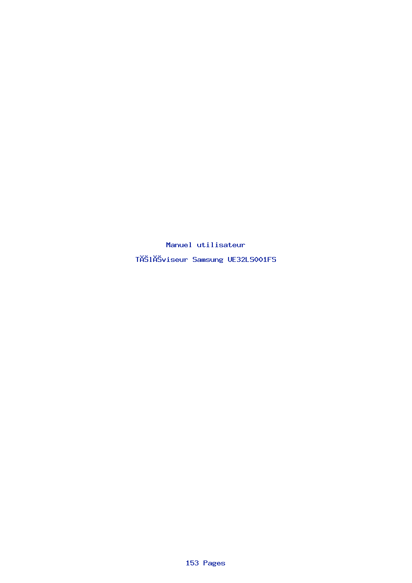 Page 1 de la notice Manuel utilisateur Samsung UE32LS001FS