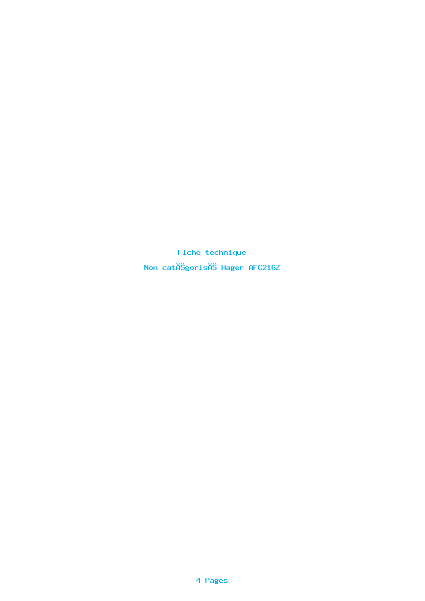 Image de la première page du manuel de l'appareil AFC216Z