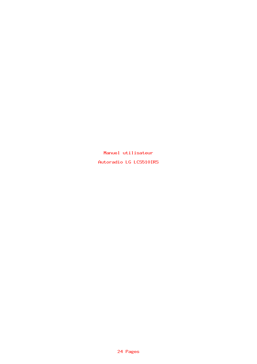 Page 1 de la notice Manuel utilisateur LG LCS510IRS