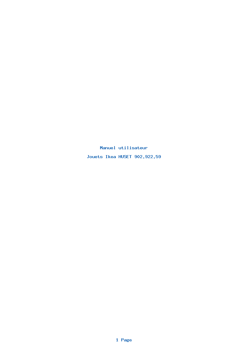 Page 1 de la notice Manuel utilisateur Ikea HUSET 902.922.59