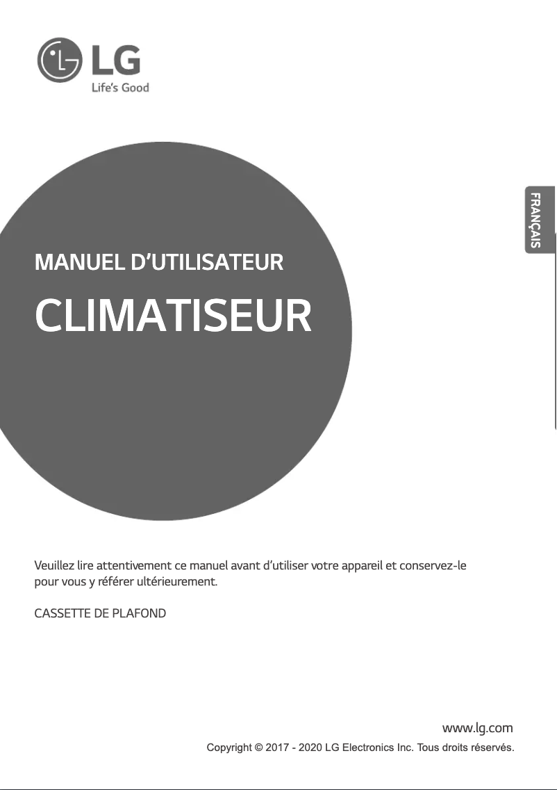 Page 1 de la notice Manuel utilisateur LG ATNW53GYLT1
