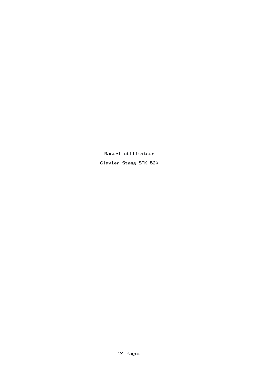 Page 1 de la notice Manuel utilisateur Stagg STK-520