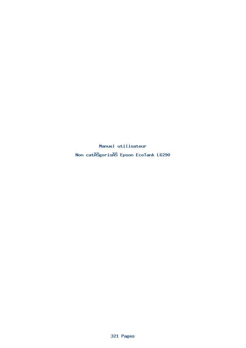 Page 1 de la notice Manuel utilisateur Epson EcoTank L6290