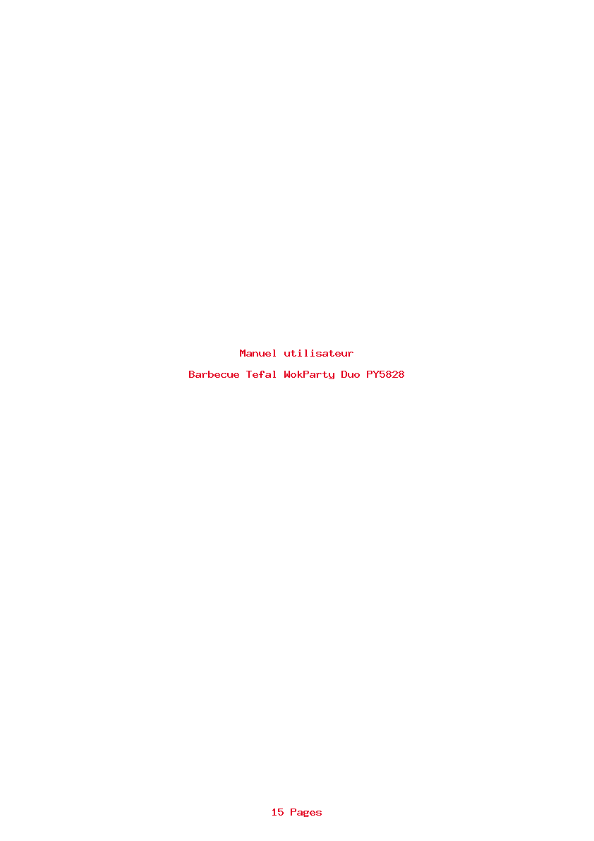 Page 1 de la notice Manuel utilisateur Tefal WokParty Duo PY5828