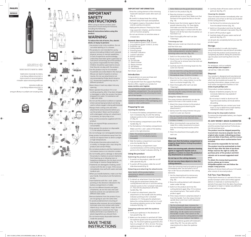 Page 1 de la notice Manuel utilisateur Philips Series 5000 NT5600