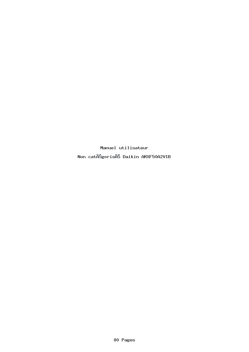 Page 1 de la notice Manuel utilisateur Daikin ARXF50A2V1B