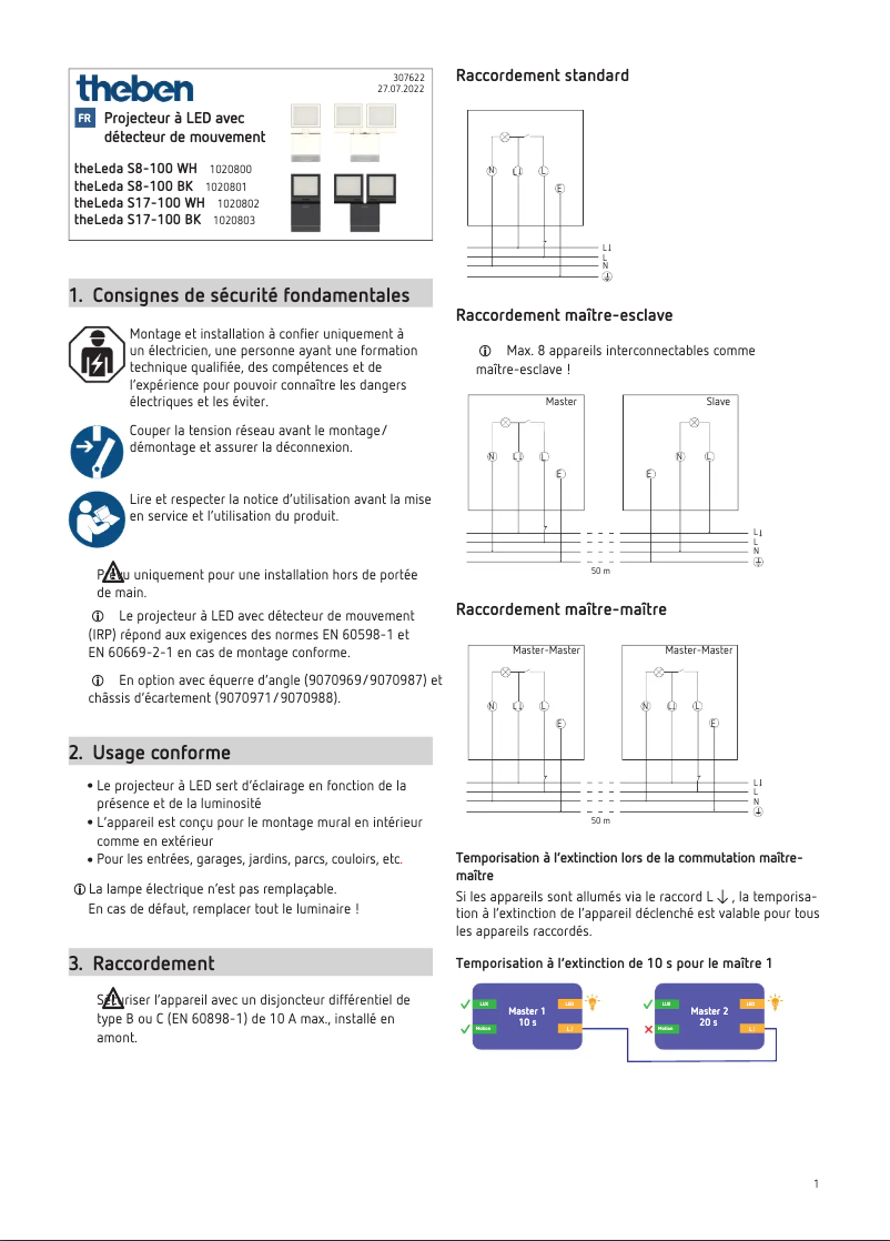 Page 1 de la notice Manuel utilisateur Theben theLeda S17-100