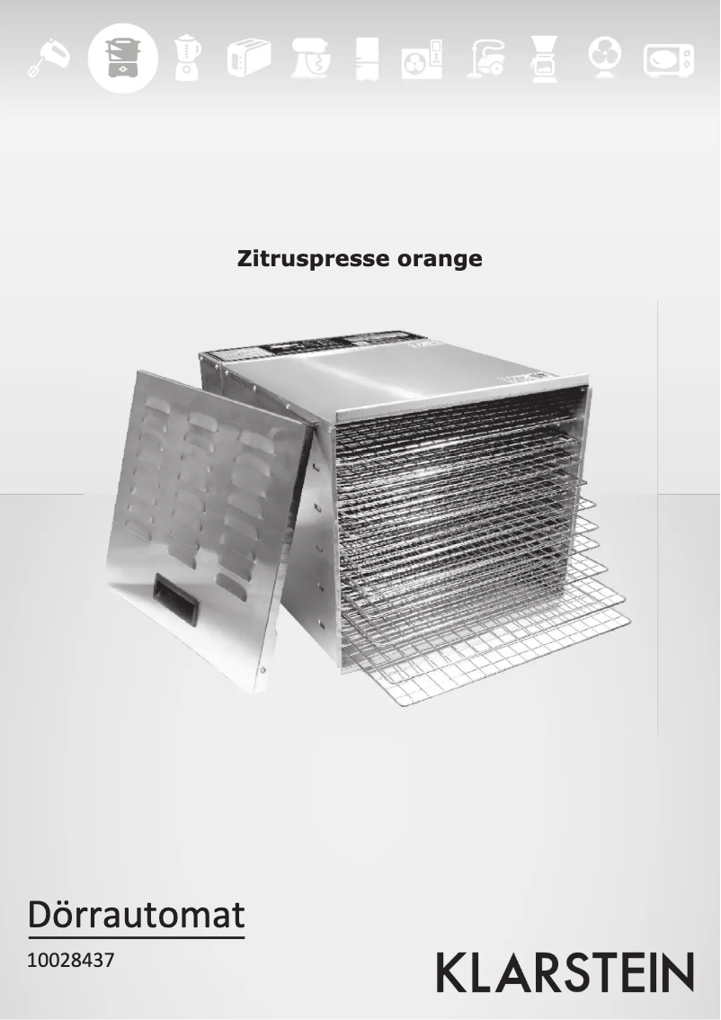 Page 1 of the manual User Manual Klarstein Fruit Jerky Pro 10