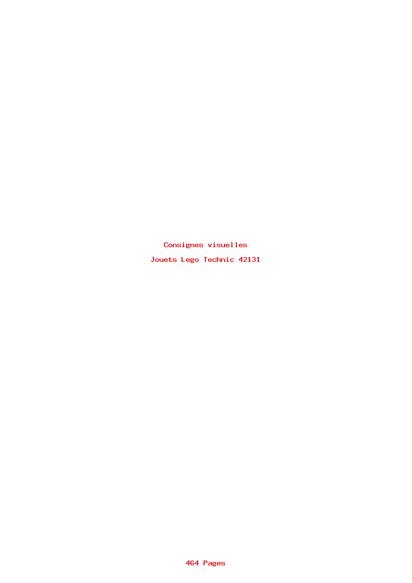 Page 1 de la notice Consignes visuelles Lego Technic 42131
