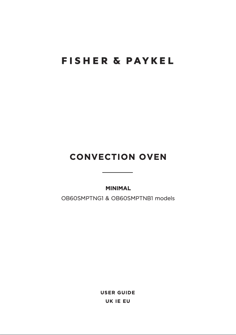 Página 1 del manual Manual de usuario Fisher & Paykel OB60SMPTNB1